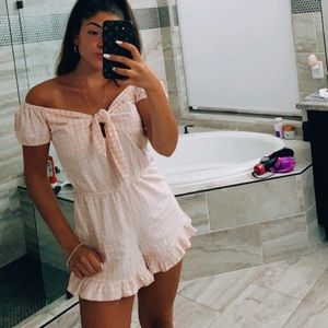 Pink Plaid Romper